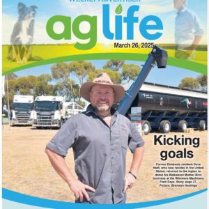Dave Hedt, founder of Walkabout Mother Bins, on the cover of AgLife, and Australian Ag publication.